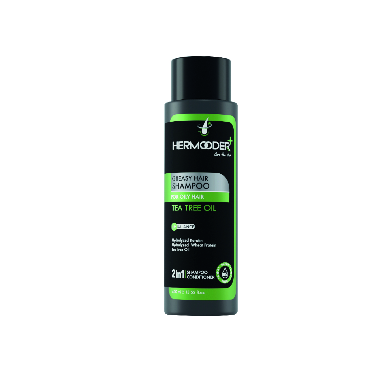 شامپو مو هرمودر مدل tea tree oil حجم 400 میلی لیتر